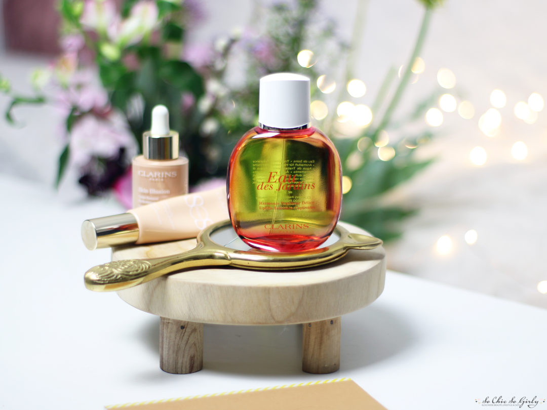 eau de soins "eau des jardins" de clarins