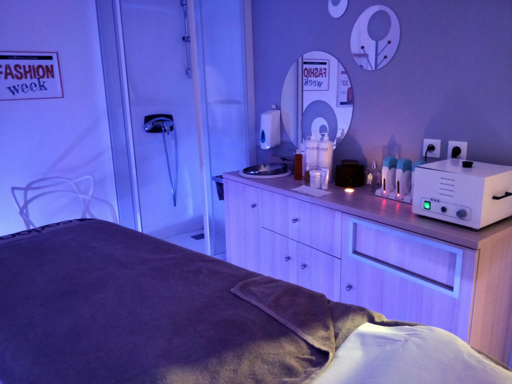 cabine soins de l'institut carlance lumière tamisée